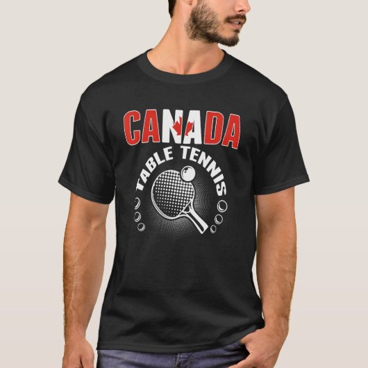 Canada Table Tennis Support Canadian Ping Pong T-shirt (Voorkant)
