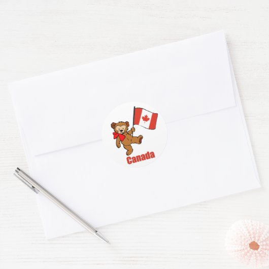Canada Teddy Bear Sticker (Envelop)
