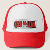 Canada tekst met esdoornblad trucker pet (Voorkant)