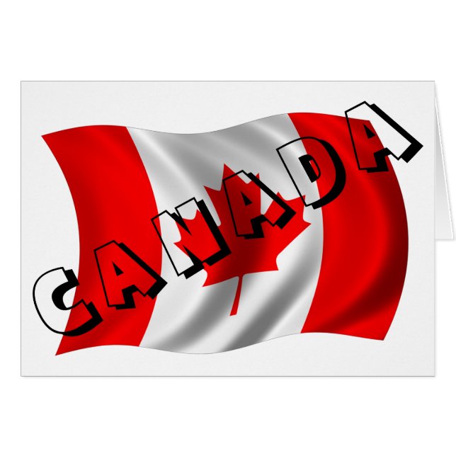 CANADA-tekst op Canadese vlag (Voorkant Horizontaal)
