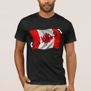 CANADA-tekst op Canadese vlag T-shirt