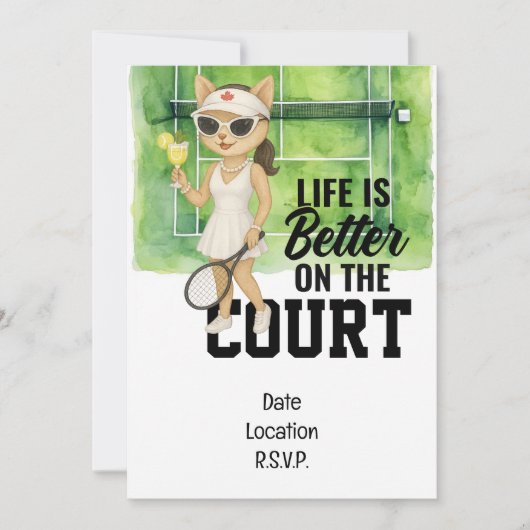 Canada Tennisspeler Het leven is beter op het veld Kaart (Voorkant)