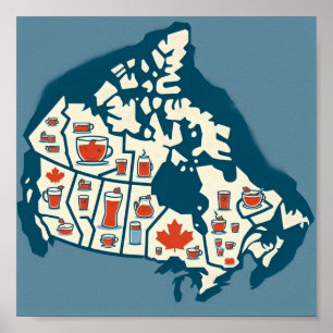 Canada theekaart poster