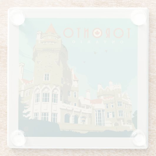 Canada | Toronto, Casa Loma Glazen Onderzetter (Achterkant)