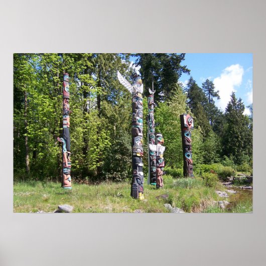 CANADA, Totem Poles, Vancouver, BC Poster (Voorkant)