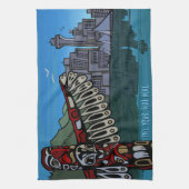 Canada Towel Aangepaste Vancouver Tea Towel Theedoek (Verticaal)