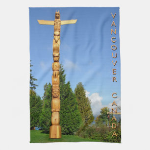 Canada Towel Native Totem Pole Vancouver Tea Towel Theedoek