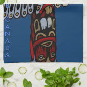 Canada Towel Native Totem Pole Vancouver Tea Towel Theedoek (Gevouwen)