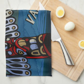 Canada Towel Native Totem Pole Vancouver Tea Towel Theedoek (Quarter Fold)