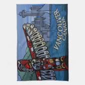 Canada Towel Native Totem Pole Vancouver Tea Towel Theedoek (Verticaal)