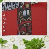 Canada Towel Native Totem Pole Vancouver Tea Towel Theedoek (Gevouwen)