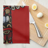 Canada Towel Native Totem Pole Vancouver Tea Towel Theedoek (Quarter Fold)