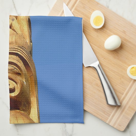 Canada Towel Native Totem Pole Vancouver Tea Towel Theedoek (Quarter Fold)