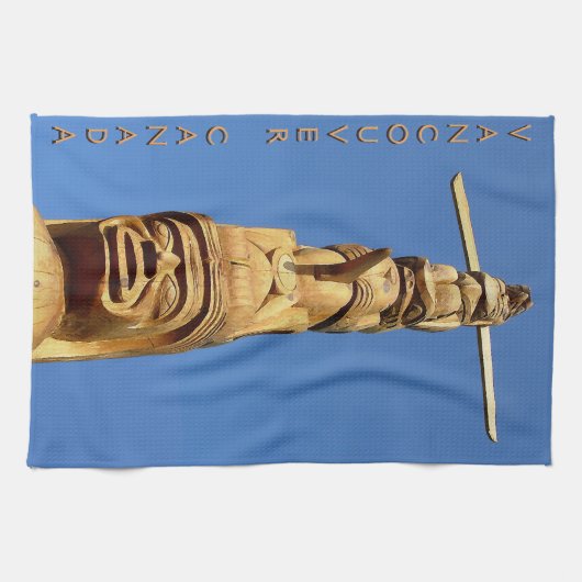 Canada Towel Native Totem Pole Vancouver Tea Towel Theedoek (Horizontaal)