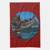 Canada Towel Native Totem Pole Vancouver Tea Towel Theedoek (Verticaal)