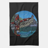 Canada Towel Native Totem Pole Vancouver Tea Towel Theedoek (Verticaal)