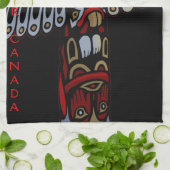 Canada Towel Native Totem Pole Vancouver Tea Towel Theedoek (Gevouwen)