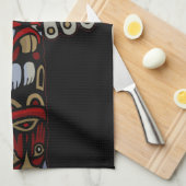 Canada Towel Native Totem Pole Vancouver Tea Towel Theedoek (Quarter Fold)