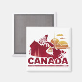 Canada Travel Landkaart Maple Leaf Magneet (Voorkant / Achterkant)