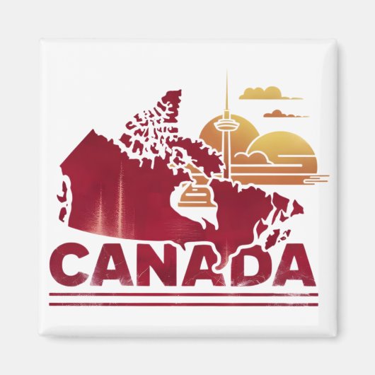 Canada Travel Landkaart Maple Leaf Magneet (Voorkant)
