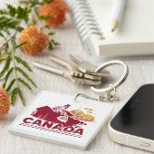 Canada Travel Landkaart Maple Leaf Sleutelhanger (Voorkant Rechts)