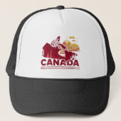 Canada Travel Landkaart Maple Leaf Trucker Pet (Voorkant)