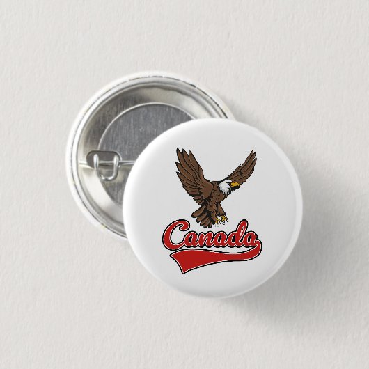 Canada Travel logo Ronde Button 3,2 Cm (Voorkant /achterkant)