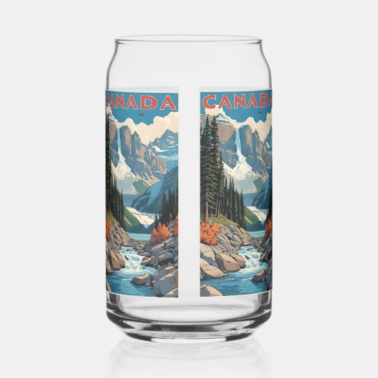 Canada Travel Poster Blikvorm Glas (Voorkant)