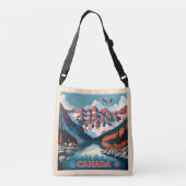 Canada Travel Poster Crossbody Tas (Achterkant)