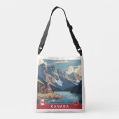 Canada Travel Poster Crossbody Tas (Achterkant)