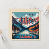 Canada Travel Poster Kaart (Voorkant / Achterkant in situ)