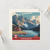 Canada Travel Poster Kaart (Voorkant / Achterkant in situ)