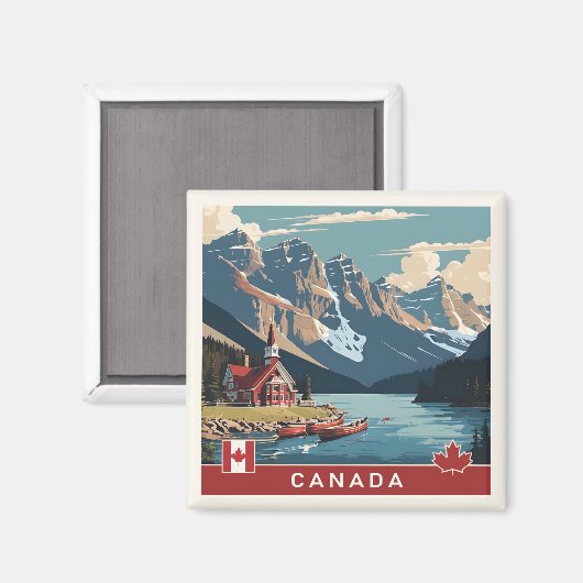 Canada Travel Poster Magneet (Voorkant / Achterkant)