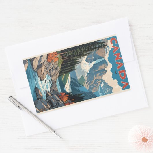 Canada Travel Poster Rechthoekige Sticker (Envelop)