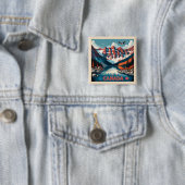 Canada Travel Poster Vierkante Button 5,1 Cm (In situ)