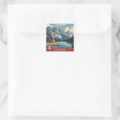 Canada Travel Poster Vierkante Sticker (Tas)