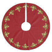 Canada Tree Skirt Holiday Gold Leaf Canada Decor Kerstboom Rok (Voorkant)