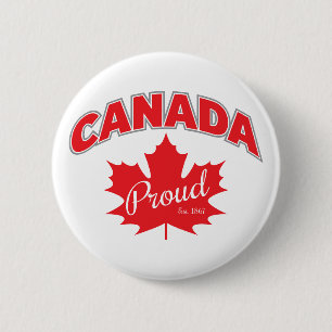 "Canada Trots Est. 1867" met esdoornblad grafisch Ronde Button 5,7 Cm