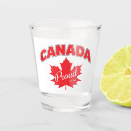 "Canada Trots Est. 1867" met esdoornblad grafisch Shot Glas