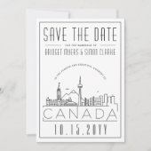 Canada Trouwdag Gestileerde Silhouet Save the Date Kaart (Voorkant)