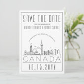 Canada Trouwdag Gestileerde Silhouet Save the Date Kaart (Staand voorkant)