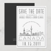 Canada Trouwdag Stijlvolle Silhouet Save the Date  Kaart (Voorkant / Achterkant)