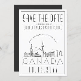 Canada Trouwdag Stijlvolle Silhouet Save the Date  Kaart