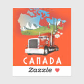 Canada Truck Map Reisposter Sticker (Vel)