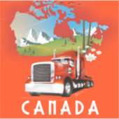 Canada Truck Map Reisposter Sticker (Voorkant)