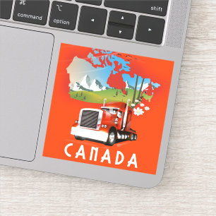 Canada Truck Map Reisposter Sticker
