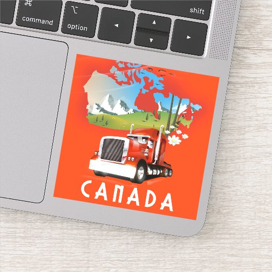 Canada Truck Map Reisposter Sticker (Detail)