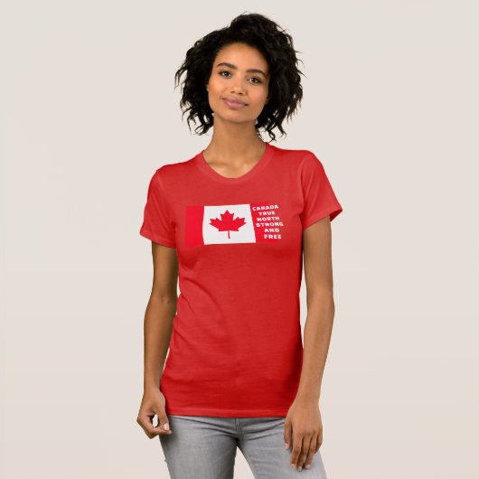 Canada True North Sterk en gratis T-shirt (Voorkant volledig)
