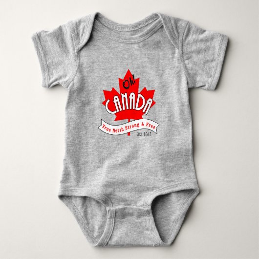 Canada. True North Strong en Free Romper (Voorkant)