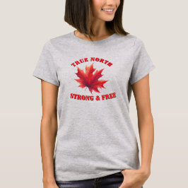 Canada True North Strong & Free Esdoornblad T-shirt